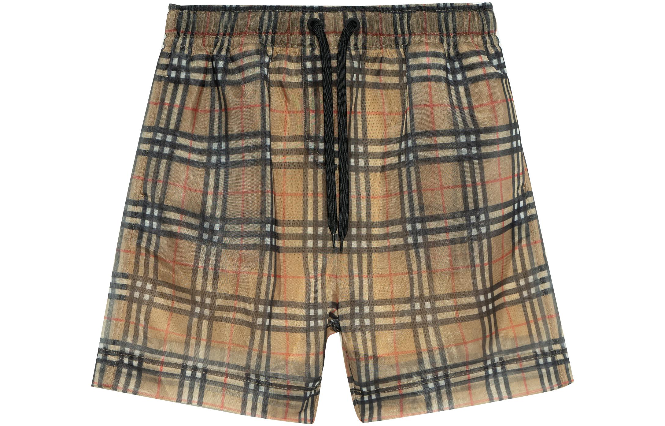 (Women) Burberry Brown Check Print Drawstring Casual Shorts. 80423641