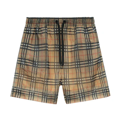 (Women) Burberry Brown Check Print Drawstring Casual Shorts. 80423641