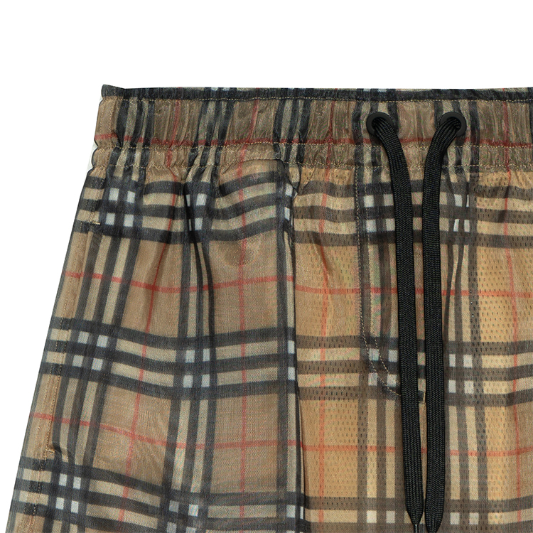 Shop (W) Burberry 棕色經典格紋抽繩休閒短褲. 80423641
