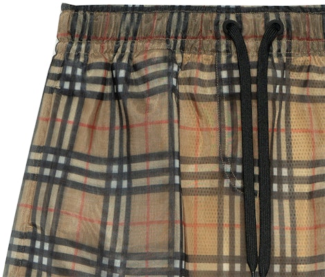 (W) Burberry 棕色經典格紋抽繩休閒短褲. 80423641 Shop (W) Burberry 棕色經典格紋抽繩休閒短褲. 80423641