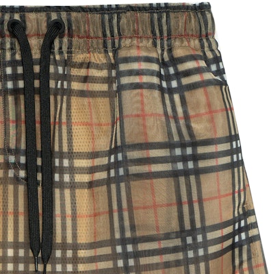 (W) Burberry 棕色經典格紋抽繩休閒短褲. 80423641 Purchase (W) Burberry 棕色經典格紋抽繩休閒短褲. 80423641