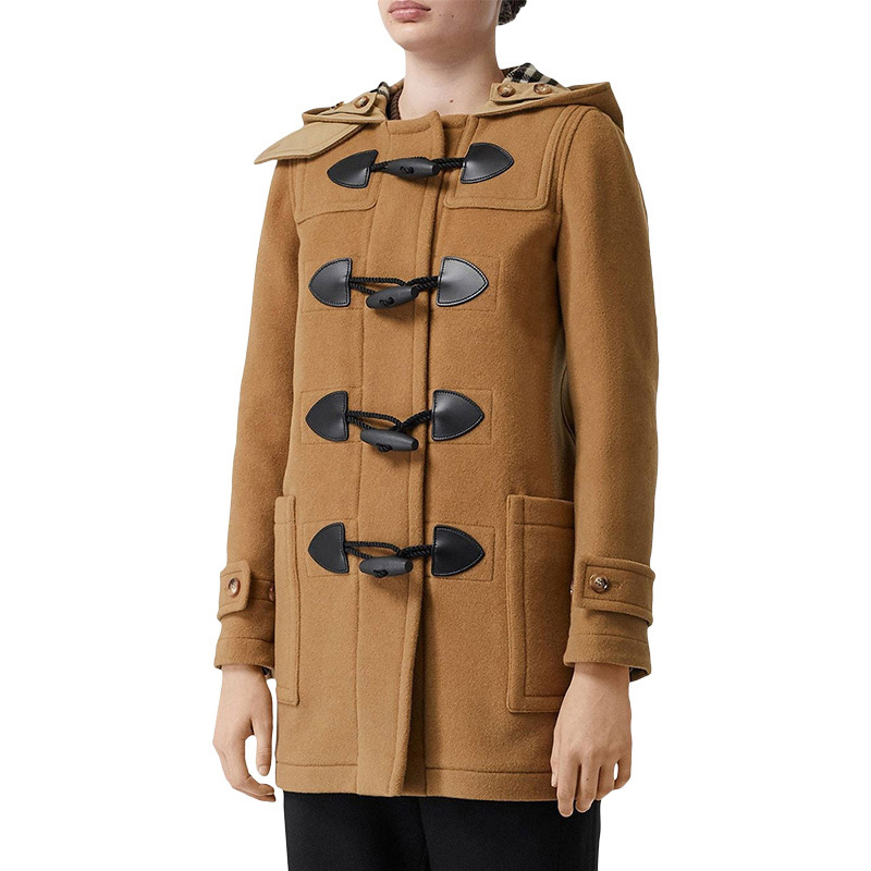 Purchase (W) Burberry Cokelat Mantel Duffle dengan Penutup Toggle & Tudung. 80218861