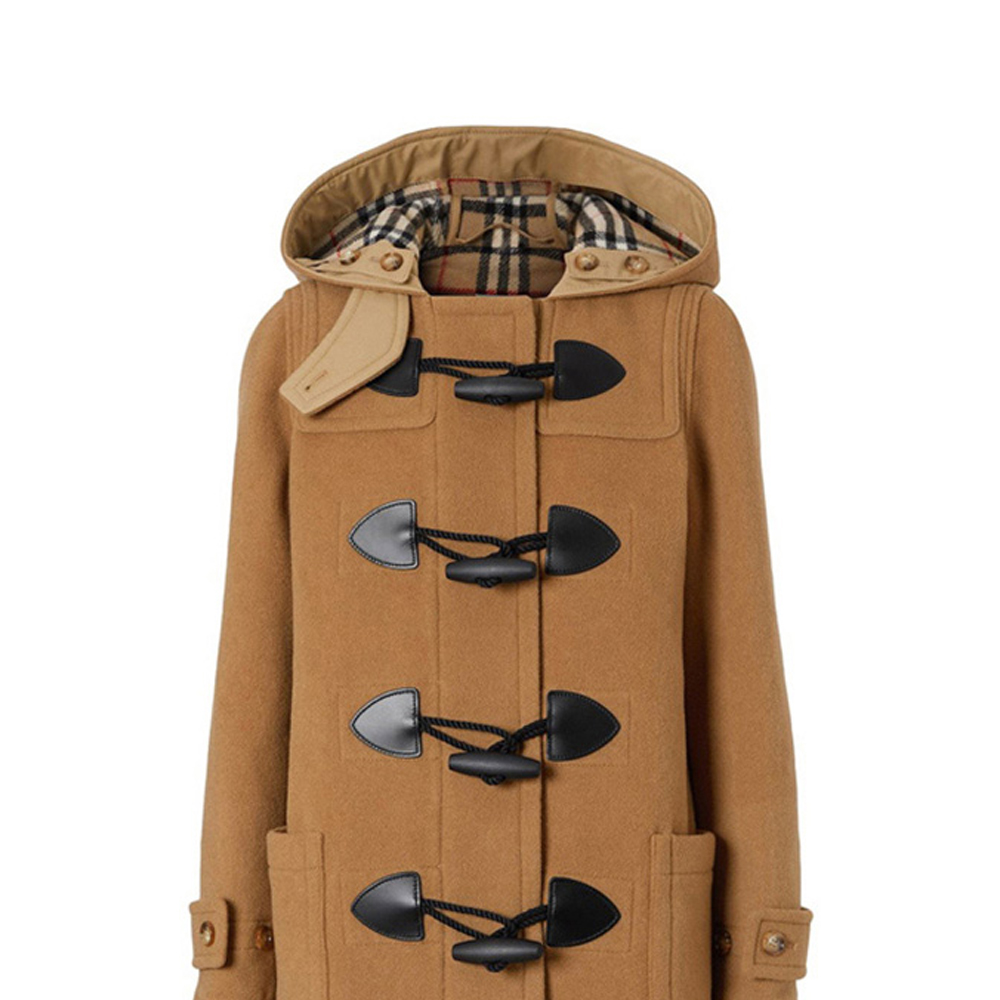 Sizing (W) Burberry Cokelat Mantel Duffle dengan Penutup Toggle & Tudung. 80218861