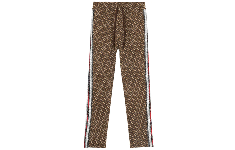 (Women) Burberry Brown Fall Casual Pants with Side Stripe TB Print 80184541