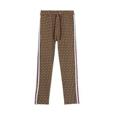 (Women) Burberry Brown Fall Casual Pants with Side Stripe TB Print 80184541