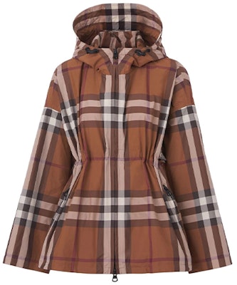 (Women) Burberry Brown Full-Zip Checkered Hooded Jacket 80498041 Order (Women) Burberry Brown Full-Zip Checkered Hooded Jacket 80498041
