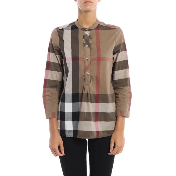 (Women) Burberry Brown Plaid Button-Up Long-Sleeve Shirt 40214501 圖 4