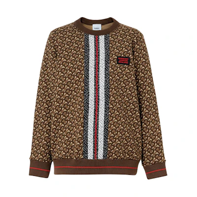 (Women) Burberry Brown Striped Crewneck Long Sleeve Sweatshirt 8018453