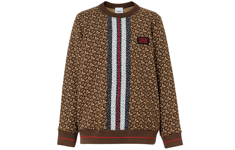(Women) Burberry Brown Striped Crewneck Long Sleeve Sweatshirt 8018453 圖 2
