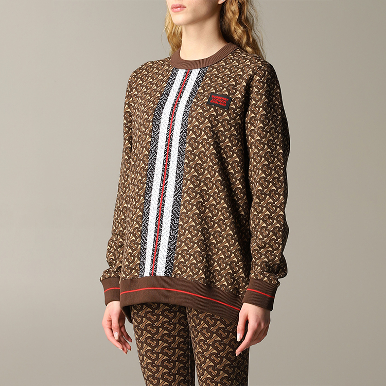(Women) Burberry Brown Striped Crewneck Long Sleeve Sweatshirt 8018453 圖 3
