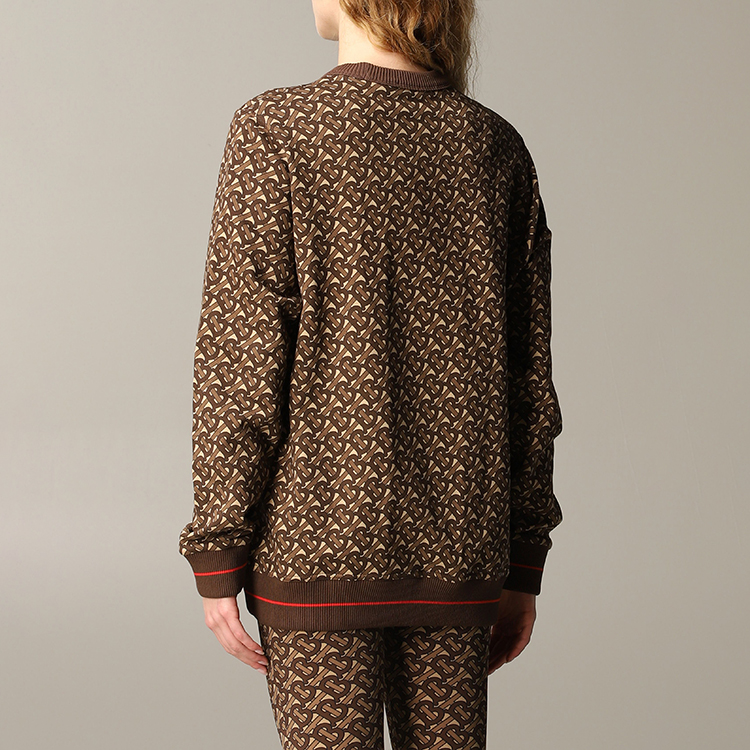 (Women) Burberry Brown Striped Crewneck Long Sleeve Sweatshirt 8018453 圖 4