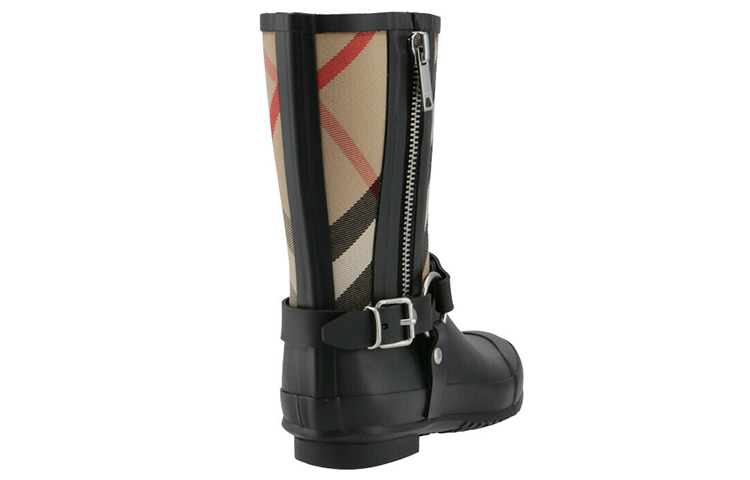 (W) Burberry Buckle Detail Check Ankle Boots 'Black Check' 圖 4