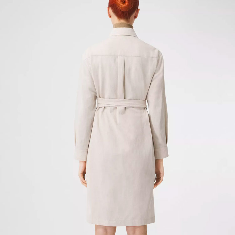 Details for (W) 博柏利纽扣装饰A字长袖连衣裙米色 80410811