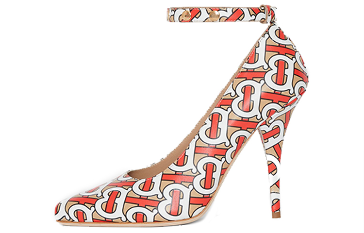 (W) Burberry Calfskin Pointed High Heels 'Print'