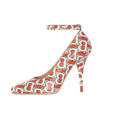 (W) Burberry Calfskin Pointed High Heels 'Print'