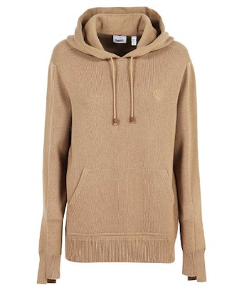 (Women) Burberry Camel Hooded Logo Wool Knit Sweater Loose Fit. 80422141 Buy (Women) Burberry Camel Hooded Logo Wool Knit Sweater Loose Fit. 80422141