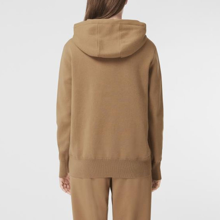 Details for (Women) Burberry Camel Hooded Logo Wool Knit Sweater Loose Fit. 80422141