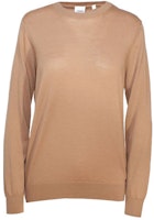 (Women) Burberry Camel Solid Crewneck Casual Knit Sweater 8017020 (Women) Burberry Camel Solid Crewneck Casual Knit Sweater 8017020