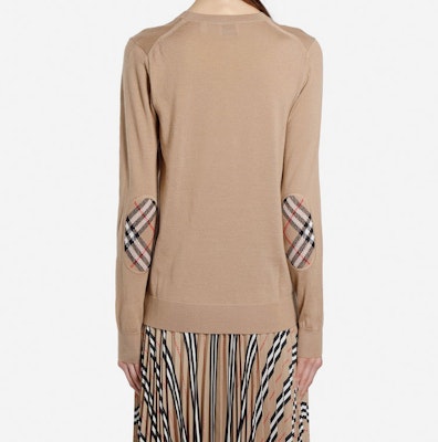 (W) バーバリー キャメル ソリッド クルーネック カジュアル ニット セーター 8017020 Shop (W) バーバリー キャメル ソリッド クルーネック カジュアル ニット セーター 8017020