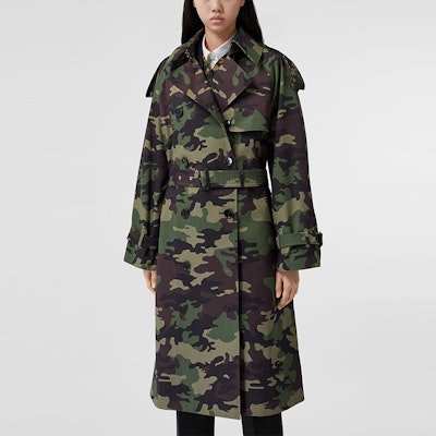 (Women) Burberry Camouflage Print Cotton Oversized Trench Coat Women’s Green 80418771 Lookbook (Women) Burberry Camouflage Print Cotton Oversized Trench Coat Women’s Green 80418771