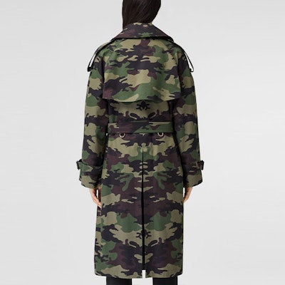 (Women) Burberry Camouflage Print Cotton Oversized Trench Coat Women’s Green 80418771 Shop (Women) Burberry Camouflage Print Cotton Oversized Trench Coat Women’s Green 80418771