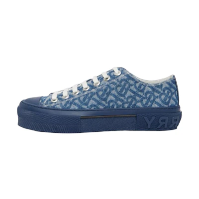 (W) Burberry Canvas 'Denim Blue Monogram' Sneaker