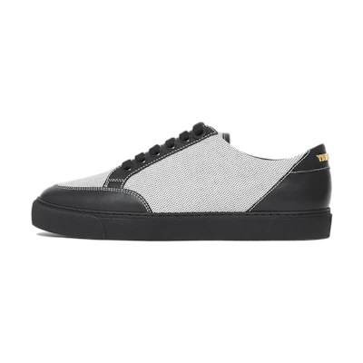 (W) Burberry Canvas and Leather Sneaker 'Black and White Logo'