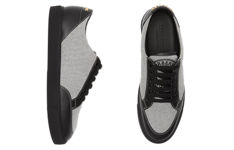 (W) Burberry Canvas and Leather Sneaker 'Black and White Logo' 圖 4