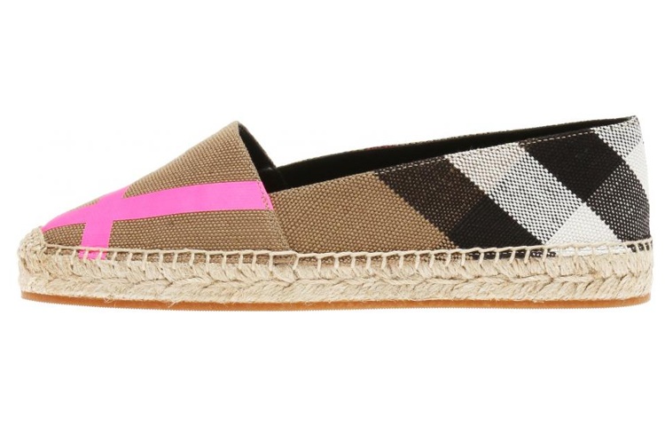 (Women) Burberry Canvas Check 'Tan Pink White' Espadrilles 4067122