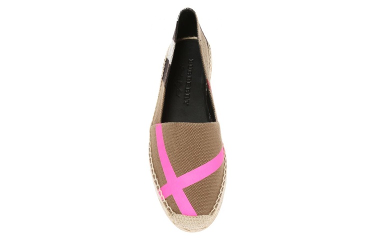(W) Burberry Canvas Check 'Tan Pink White' Espadrilles 圖 4