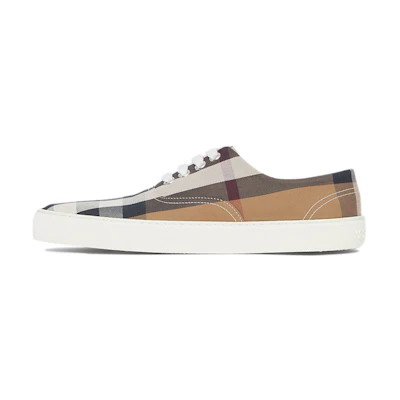 (W) Burberry Canvas Check Pointed Sneakers 'Birch Brown Fashion'