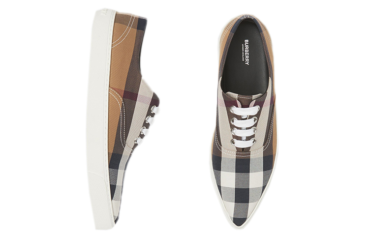 (W) Burberry Canvas Check Pointed Sneakers 'Birch Brown Fashion' 圖 4