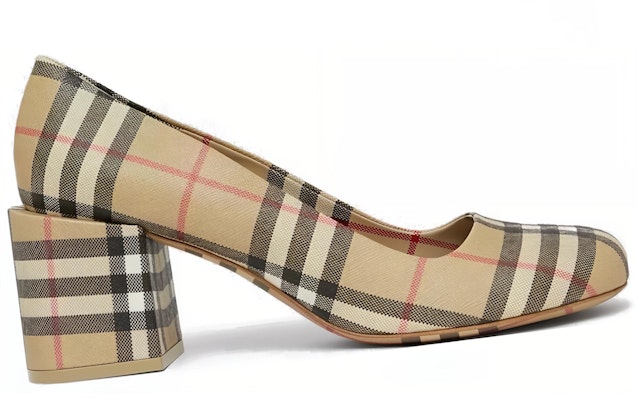 (Women) Burberry Canvas Check Slip-On Block Heel 'Archive Beige' 80464631 Order (Women) Burberry Canvas Check Slip-On Block Heel 'Archive Beige' 80464631