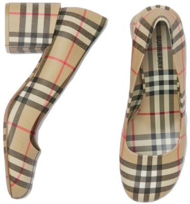 (Women) Burberry Canvas Check Slip-On Block Heel 'Archive Beige' 80464631 Lookbook (Women) Burberry Canvas Check Slip-On Block Heel 'Archive Beige' 80464631