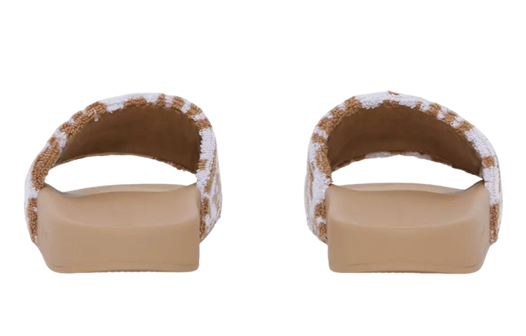 Shop (W) 巴宝莉格纹帆布拖鞋 '米色' 80567451