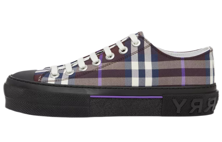 Burberry Vintage Check Cotton Sneakers Deep Maroon 'Multi'