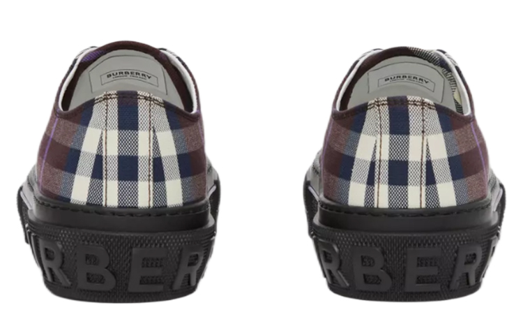 Burberry Vintage Check Cotton Sneakers Deep Maroon 'Multi' 圖 4