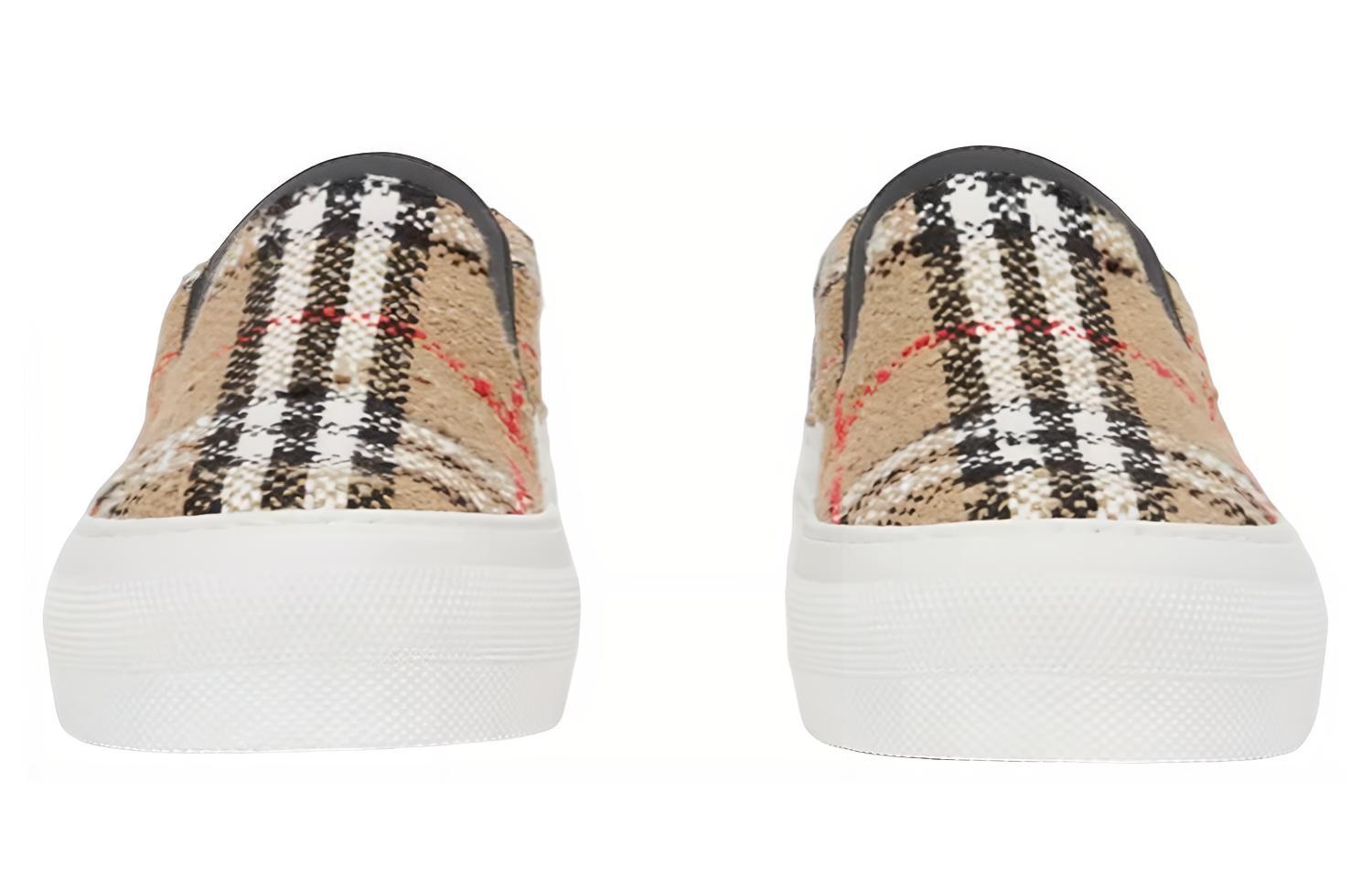 (W) Burberry Canvas Check Wool Blend 'Beige Fashion' Sneakers 圖 3