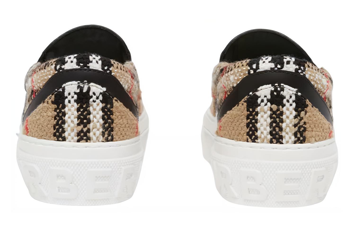 (W) Burberry Canvas Check Wool Blend 'Beige Fashion' Sneakers 圖 5