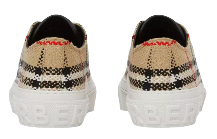 Shop (W) Zapatillas Burberry Canvas Checker 'Beige Fashion' Bajas 셔 80642441