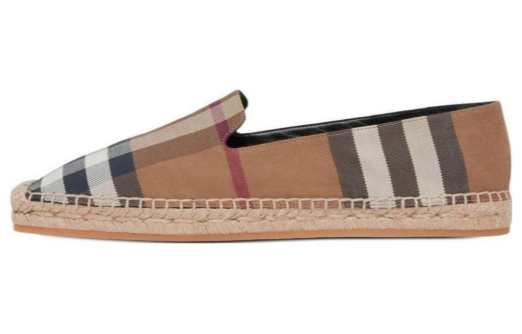 (W) Burberry Canvas Flat 'Brown Fisherman'