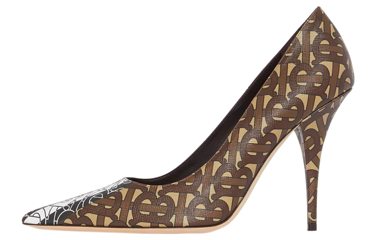 (W) Burberry Canvas High-Heel 'Brown Stripe'