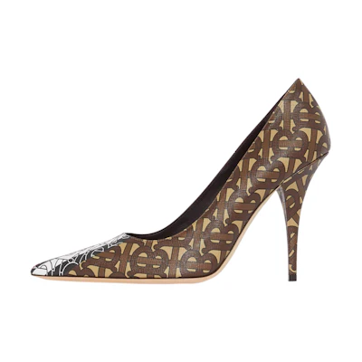 (W) Burberry Canvas High-Heel 'Brown Stripe'