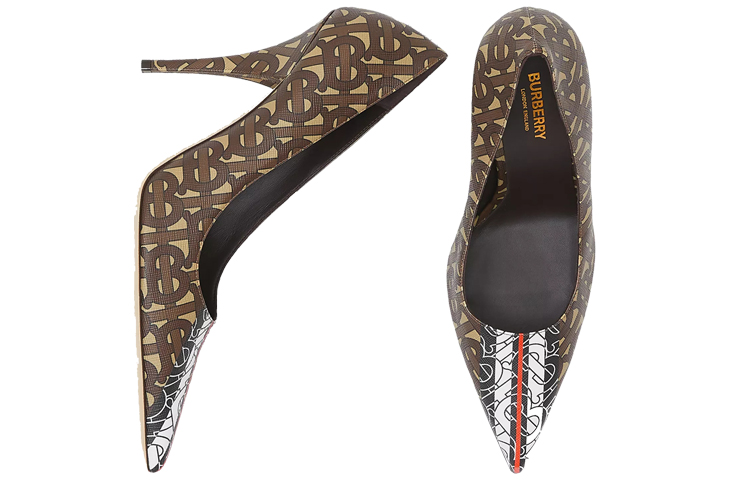 (W) Burberry Canvas High-Heel 'Brown Stripe' 圖 2