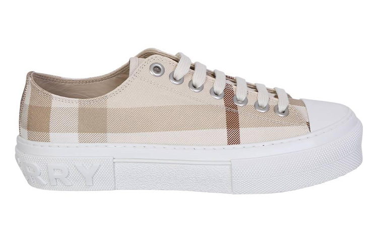 (W) Burberry Canvas Low-Top 'White Brown Fashion' 圖 2