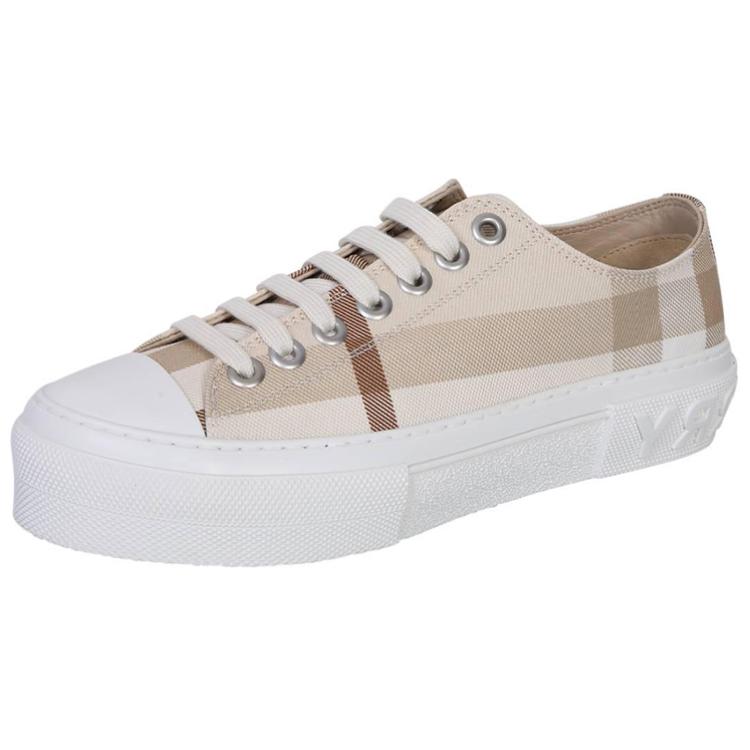 (W) Burberry Canvas Low-Top 'White Brown Fashion' 圖 3