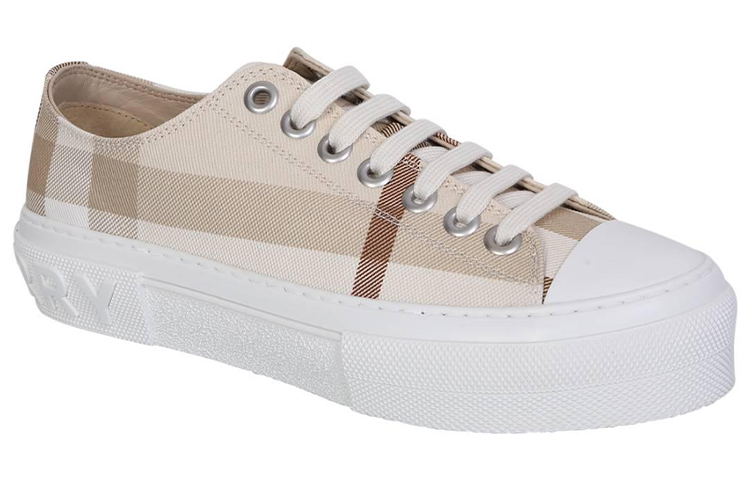(W) Burberry Canvas Low-Top 'White Brown Fashion' 圖 4