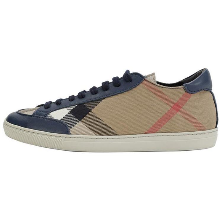 Buy (W) Burberry Sepatu Kanvas Rendah 'Biru Coklat Fashion' 3950997