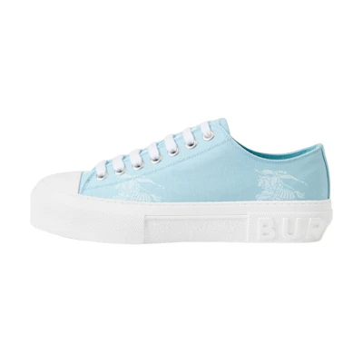(W) Burberry Canvas Low Top 'Equestrian Knight Print - Light Blue'