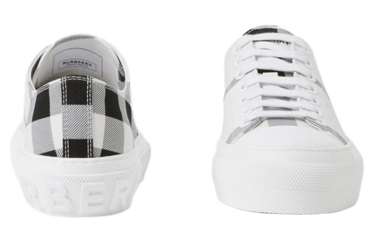(W) Burberry Canvas Sneaker 'Black White Check' 圖 4